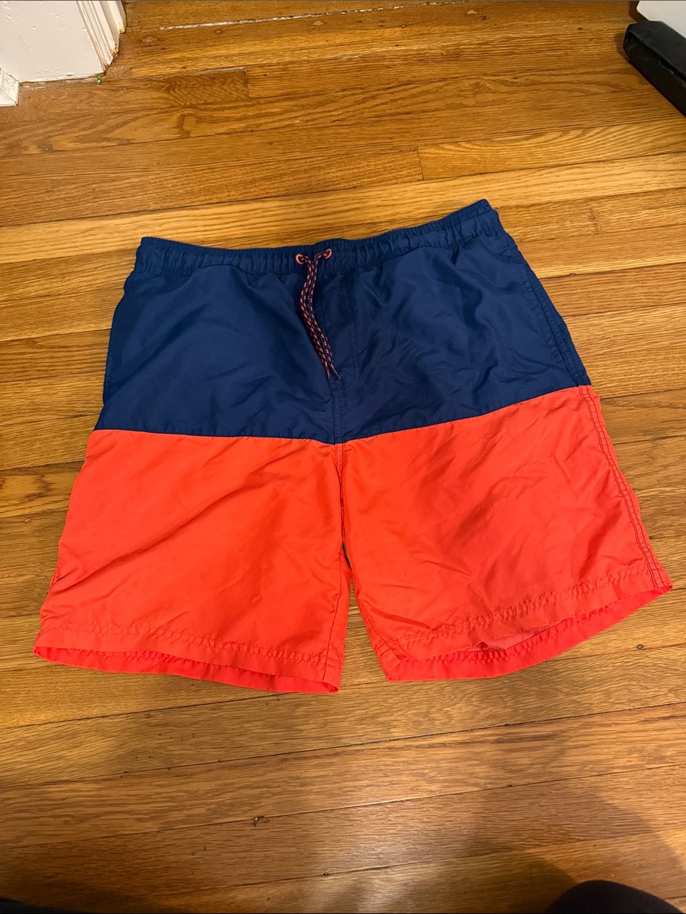 Men's Colorblock Swim Shorts - Navy and Red
